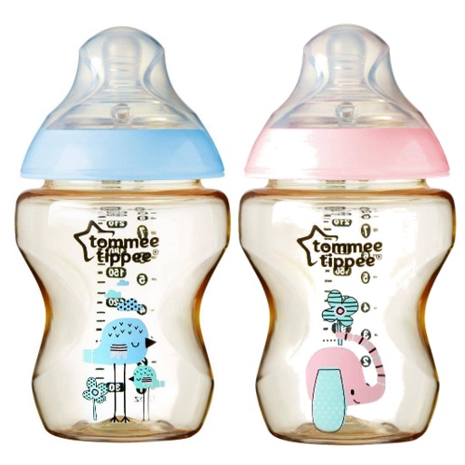 Tommee Tippee PPSU 9oz/260ml Bottle Single Pack Blue Pink Elephant