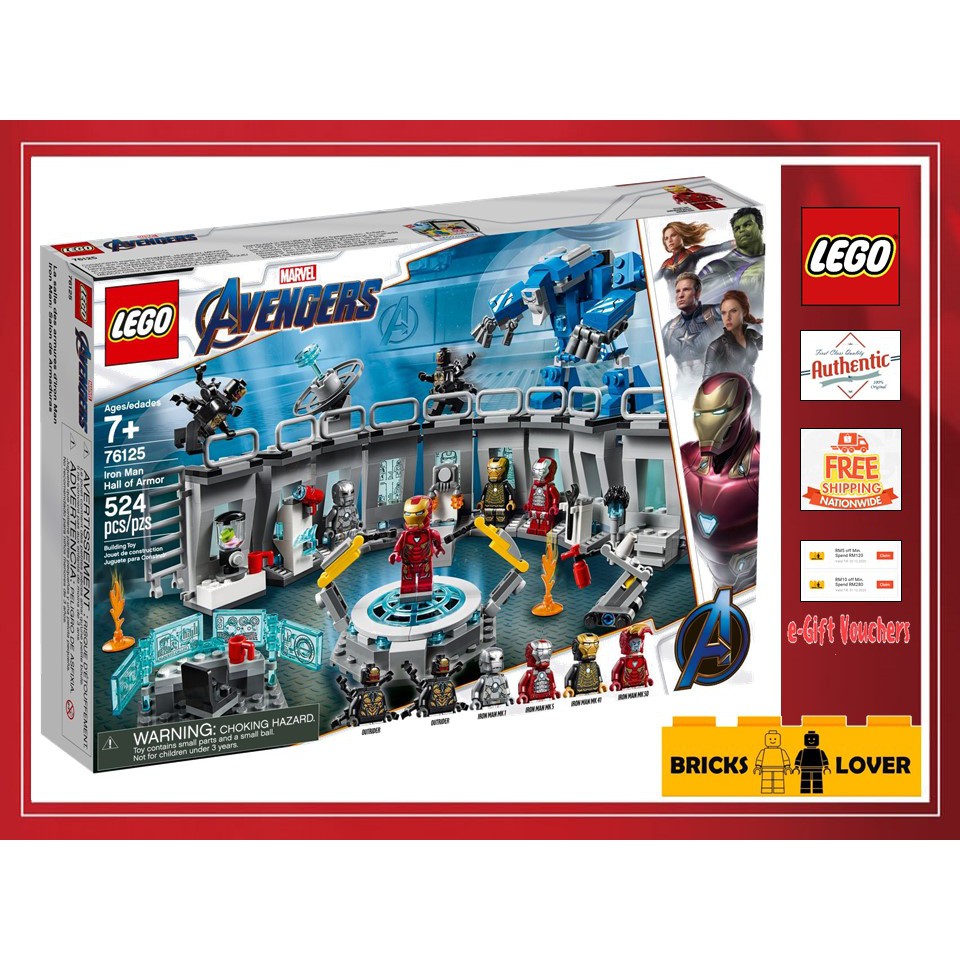 Lego 76125 iron cheap man hall of armour