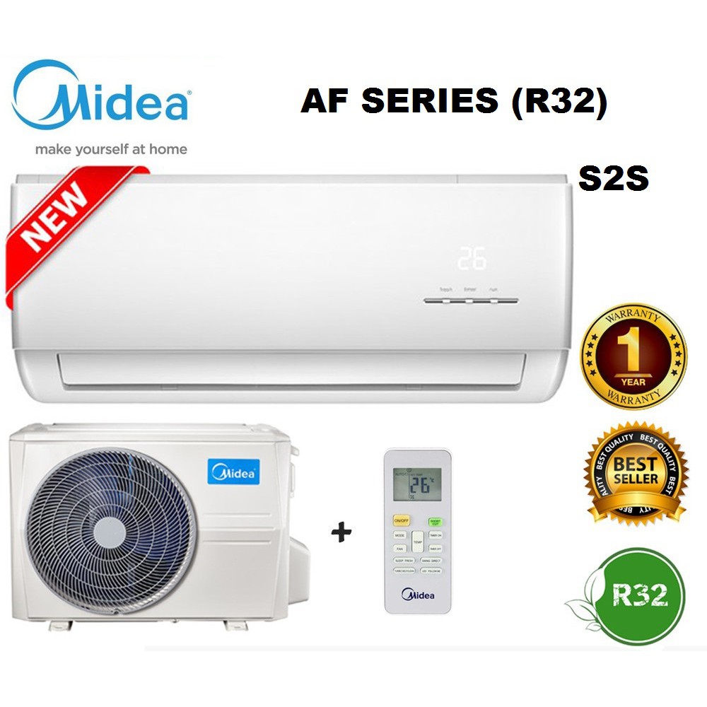 New Midea Air Conditioner 10hp R32 Non Inverter Msxd 09crn8 Shopee Malaysia 2747