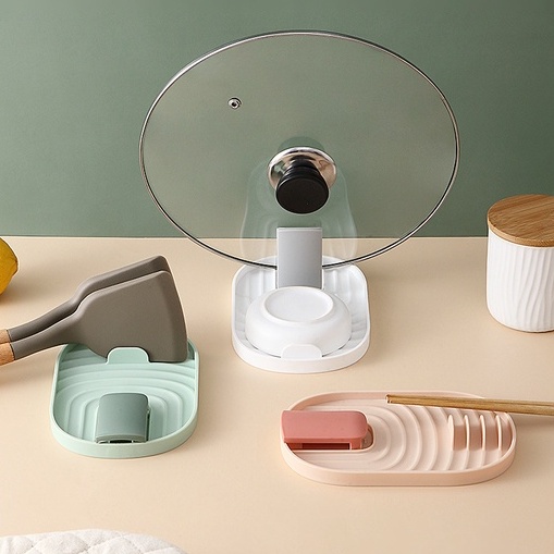 Kitchen Spoon Holder Cooking Utensil Stand Pot Lid Spoon Rest Storage