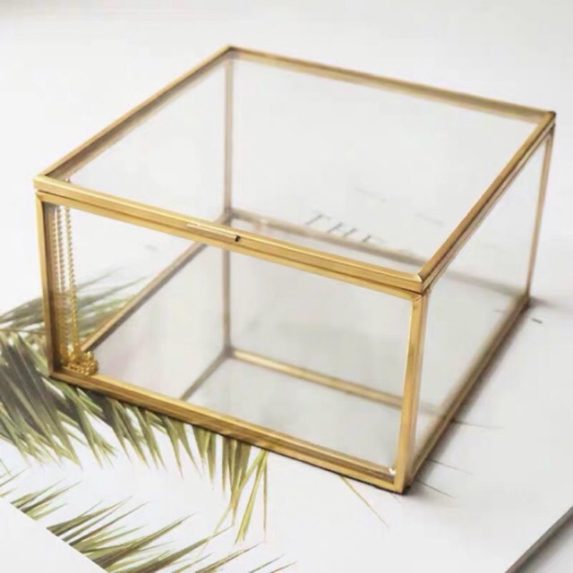 Square Storage Box Clear Glass Box Display Geometric Glass Box Jewelry ...