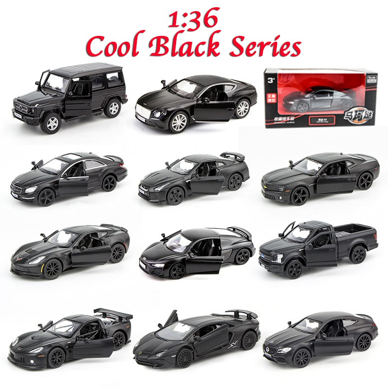 RMZ CITY 1 36 Newest Cool Black Series Car Models Alloy Diecast Toy Vehicle Doors Openable Auto Truck