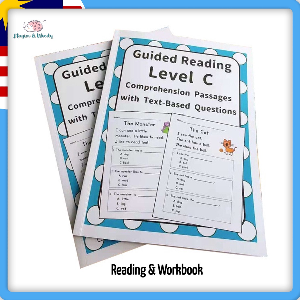 English Guided Reading Level C to D Comprehension Passages with Text ...