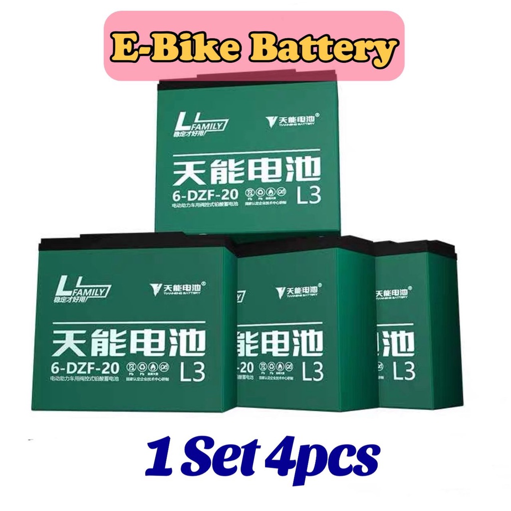 4pcs 48v 20a 48v 12a Original Tianneng Electric Bicycle E Bike Battery Rechargeable Lead Acid 2818