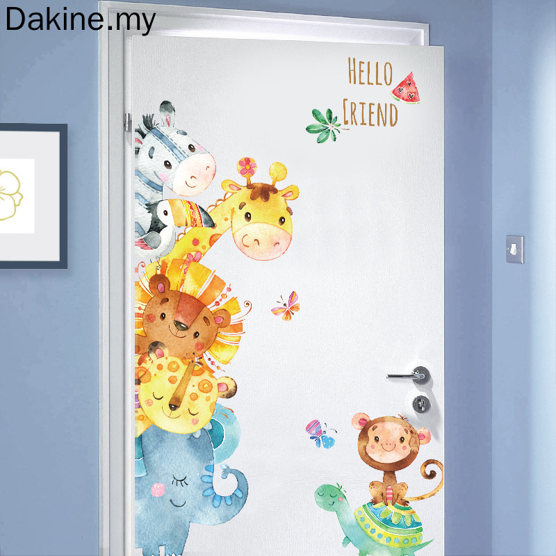 Dakine Home Cartoon Animals Wall Stickers DIY Children Mural Decals for ...