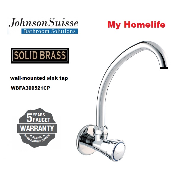 JOHNSON SUISSE WBFA300521CP RAVENNA Wall-mounted sink tap with swivel ...