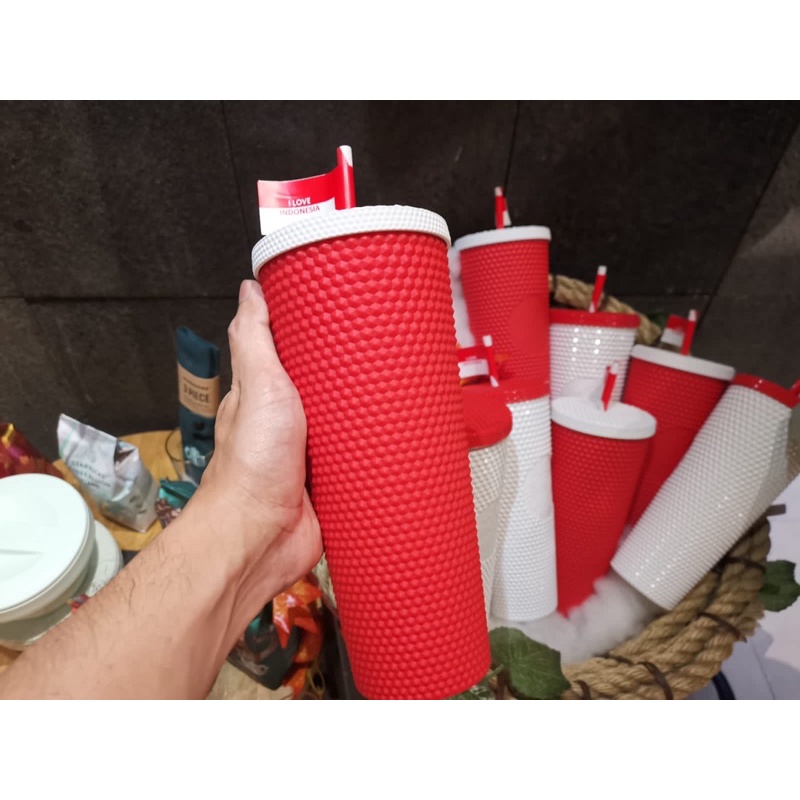MERAH PUTIH Red And White Starbucks Tumbler Venti Flag Shopee Malaysia