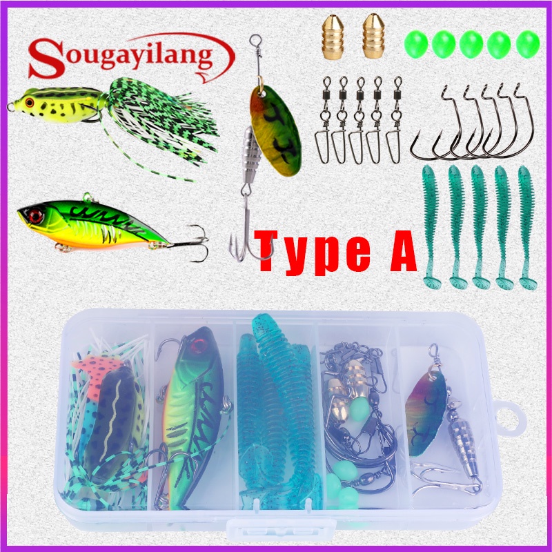 56pcs Topwater Minnow Fishing Lures Kit, Artificial Tackle Crank Baits For  Freshwater 