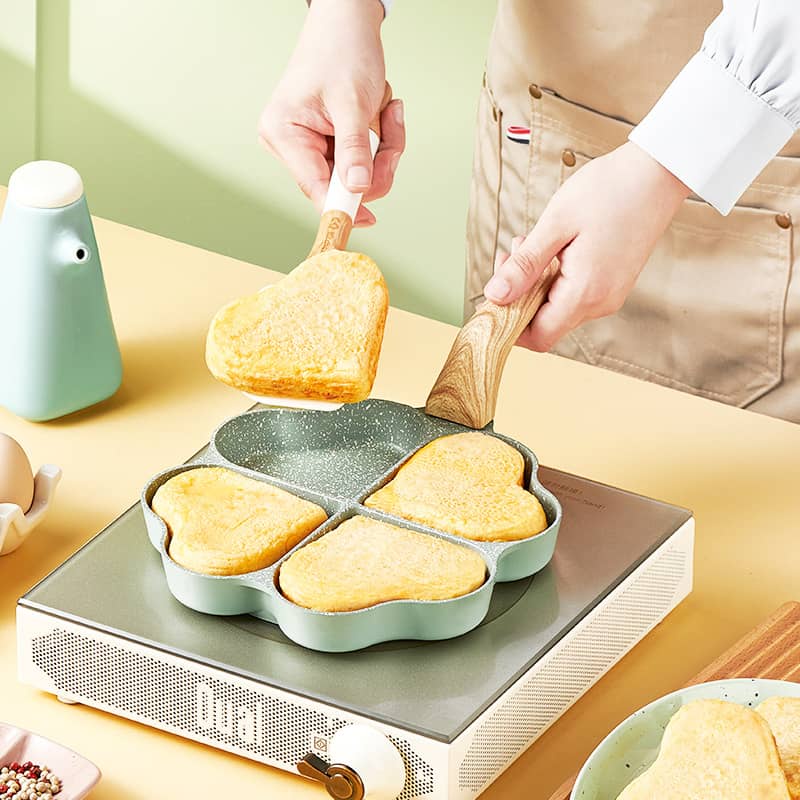 Love Heart Shape 4 Hole Nonstick Fried Egg Burger Pan 4孔心形煎盘 Shopee Malaysia