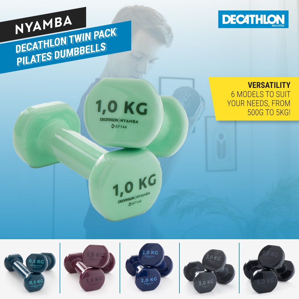 Decathlon 0.5 kg 5 kg Dumbbells Twin Pack Versatility Domyos Shopee Malaysia