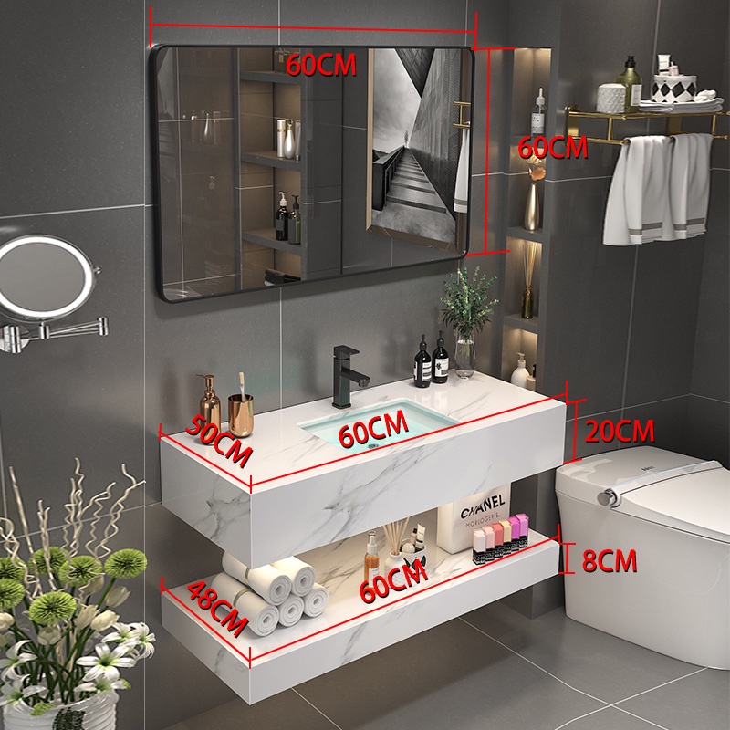 WL-Modern Minimalist Bathroom Cabinet Combination Bathroom Set Bathroom ...