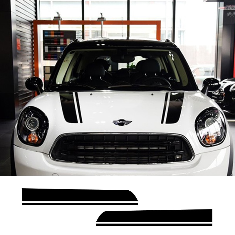 Car Styling Hood Stickers Head Stripe Decal For MINI Cooper One S JCW ...