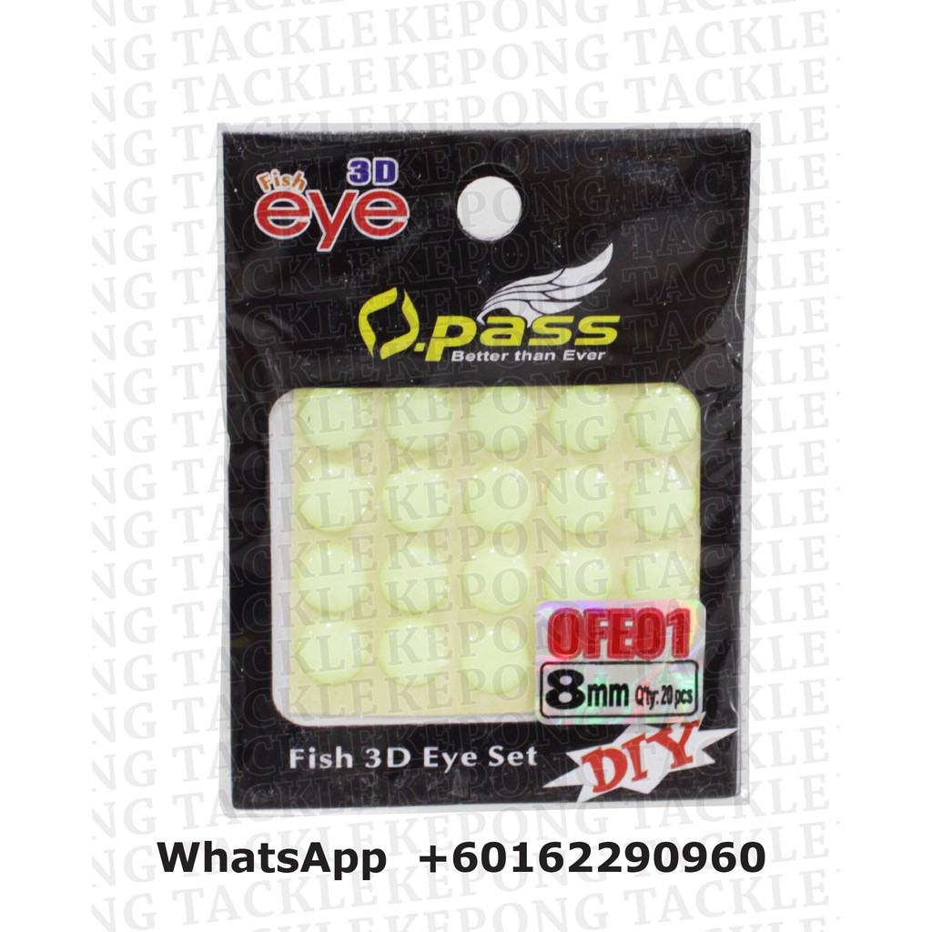 Opass Fishing lure Eyes OFE 5mm, 6mm, 8mm 3D Fish Eyes