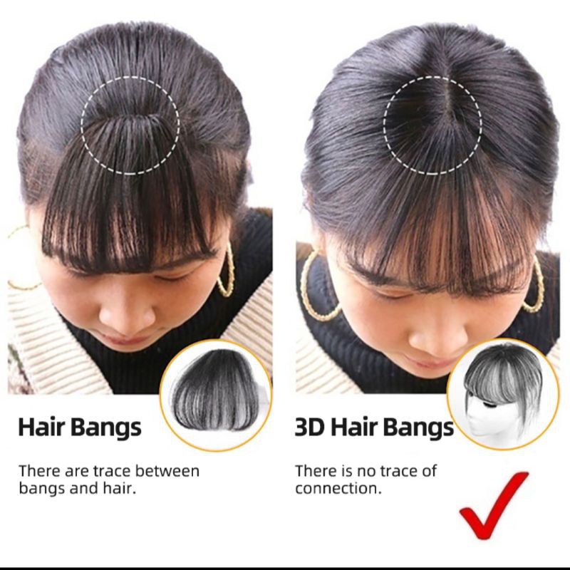 Women Clip Bangs 3D hair extension Shopee Malaysia