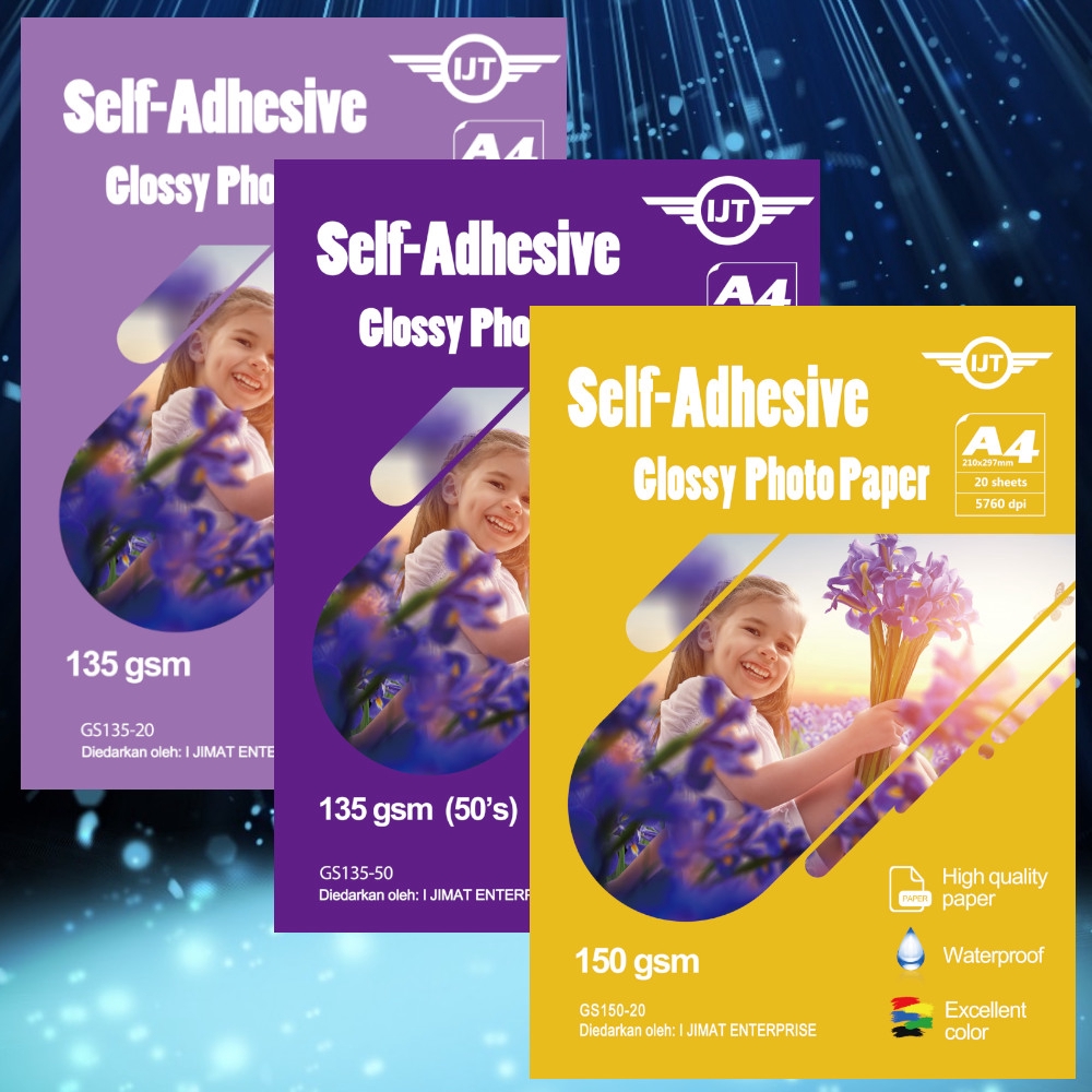 A4 IJT GS135 / GS150 / GS13550 Waterproof Glossy Sticker SelfAdhesive