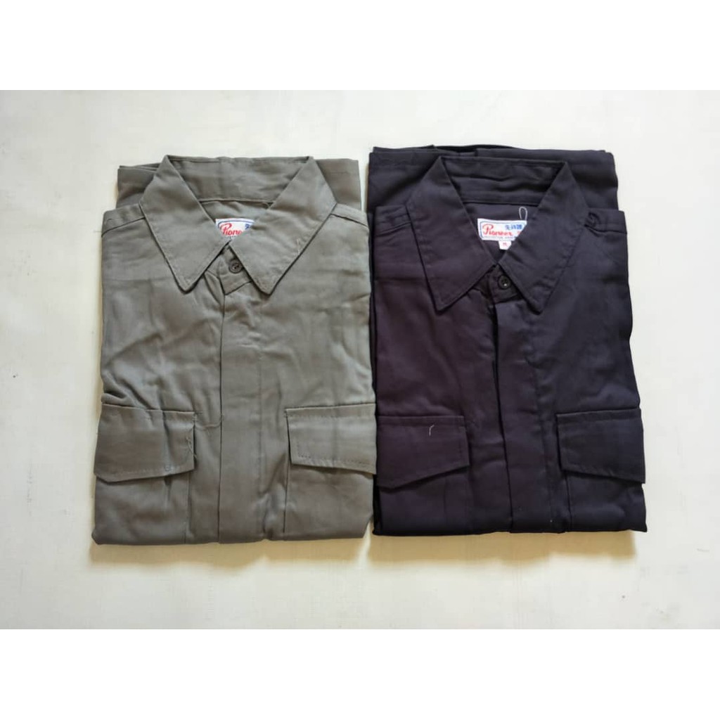 Work Zip Jacket Welding Coat Heat100%Cotton Work Jacket | Shopee Malaysia