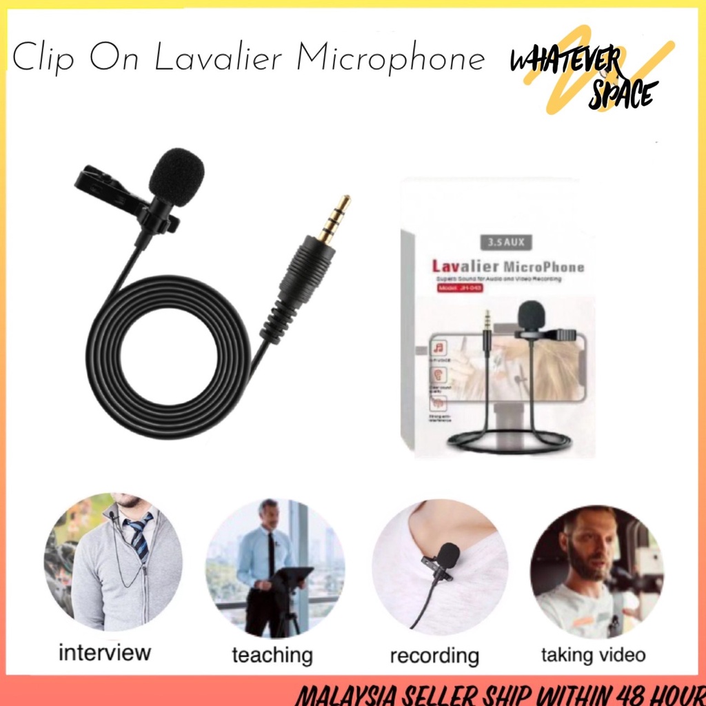 Lavalier Microphone Clipon Lavalier Microphone 3.5 Clip Mic Microphone Audio Recording