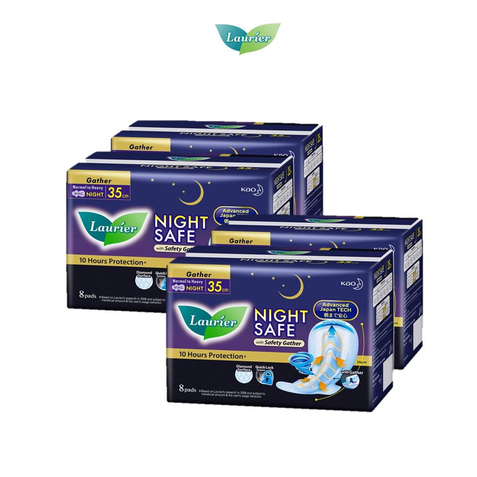 Laurier Night Safe Wing With Gathers (35cm X 16's X 2) | Shopee Malaysia