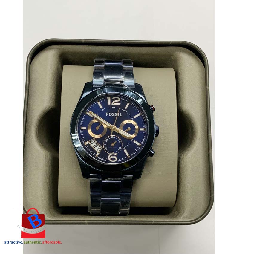 Perfect boyfriend multifunction blue stainless steel watch best sale