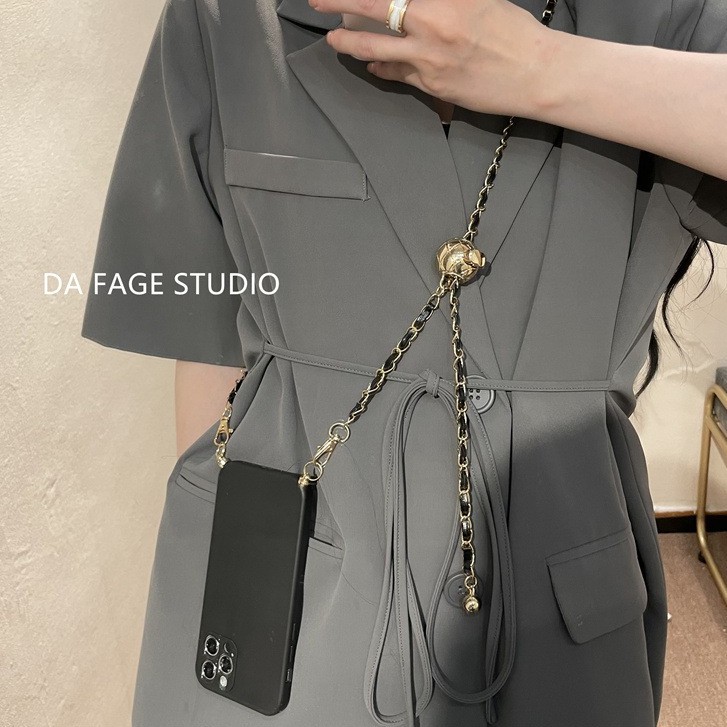 Luxury Black Crossbody Phone Case For iPhone 14 13 12 11 Pro Max 12 Mini X XR XS Max 7 8 Plus SE