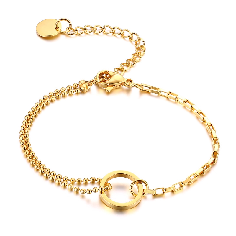 Vnox Stainless Steel Gold Chain Bracelets (20cm) Shopee Malaysia