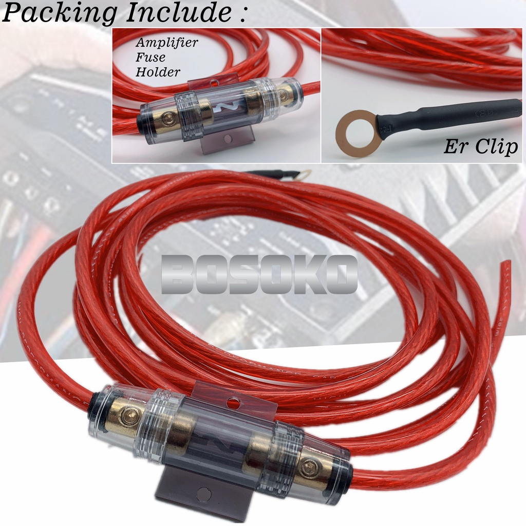 Bosoko Amplifier Audio Cable Wire Power Suit 8GA Amplifier Wiring Kit