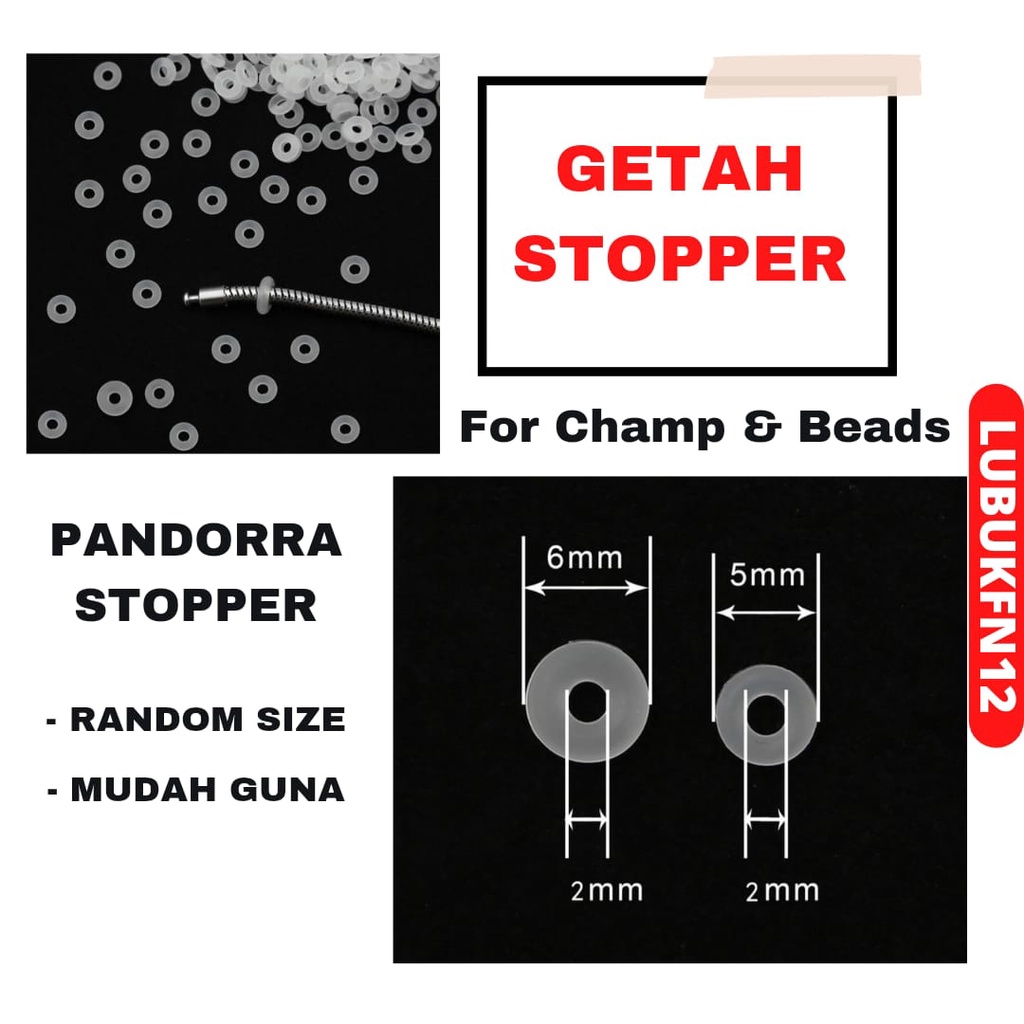 Getah Stopper Beads Champ Pandora Rubber Stopper For Charm Rubber ...