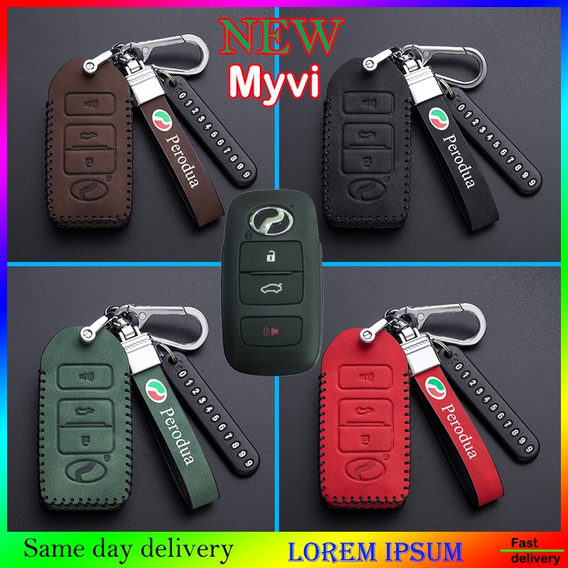 Perodua Ativa /New Myvi 2022 Leather Key Cover Case Accessories