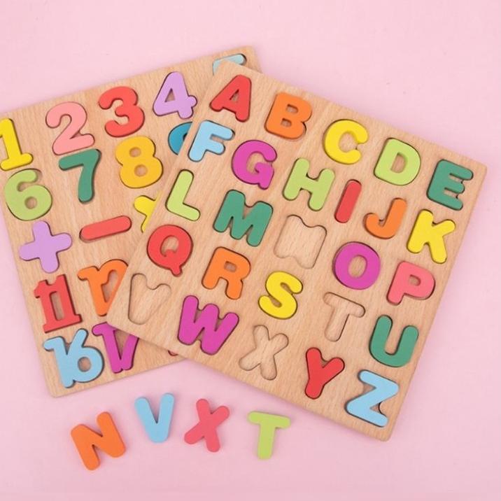 KAYU Most Splashy Wooden Puzzles 3D Chunky Puzzles Kids Alphabets ABC ...