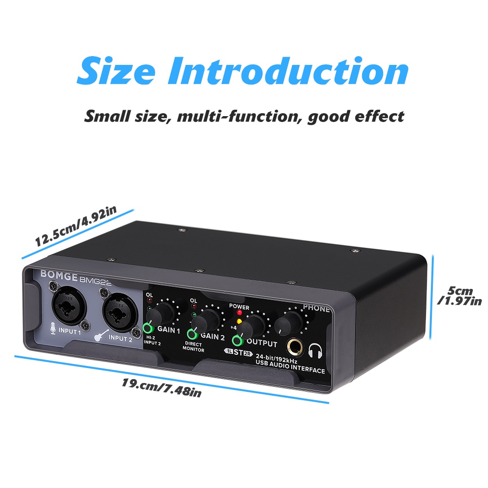 BOMGE USB Audio Interface(24 bit/192 kHz) with XLR, phantom power , Direct  Monitoring , Loopback for PC Recording, Streaming,Guitarist, Vocalist,and  Podcasting | Shopee Malaysia