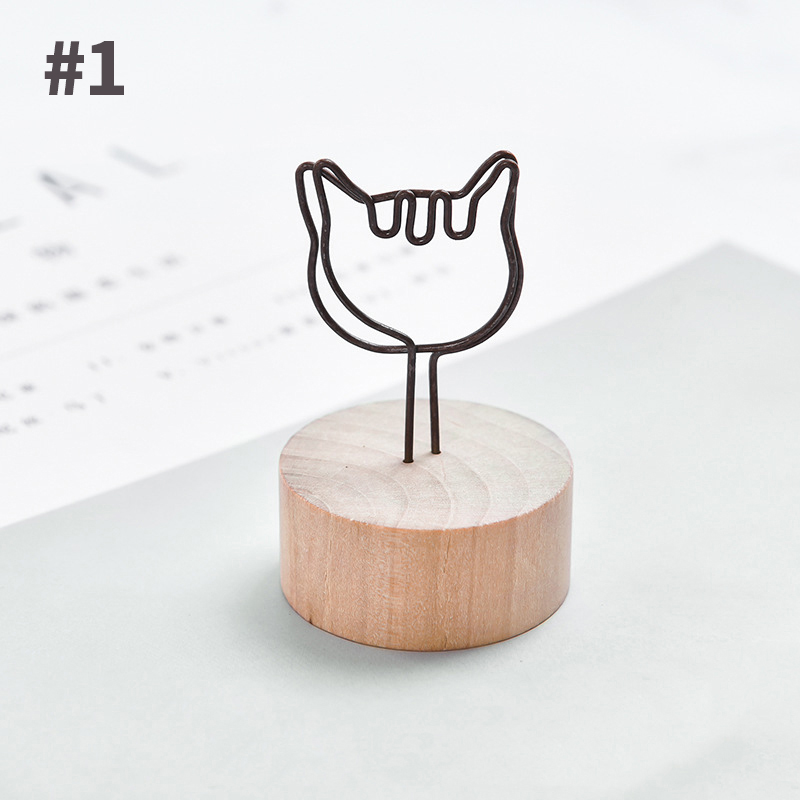 【Ready Stock】Cute Wood Memo Holder Paper Note Photo Clip Messages Clip