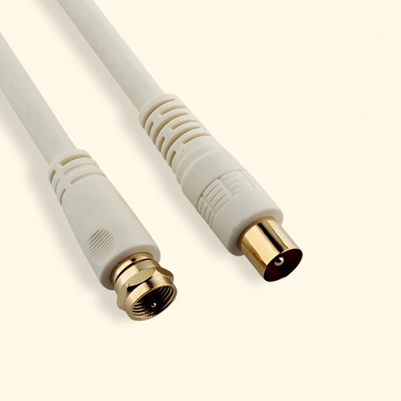 1.8m Coaxial Satellite to TV Aerial Cable F type Connector cable