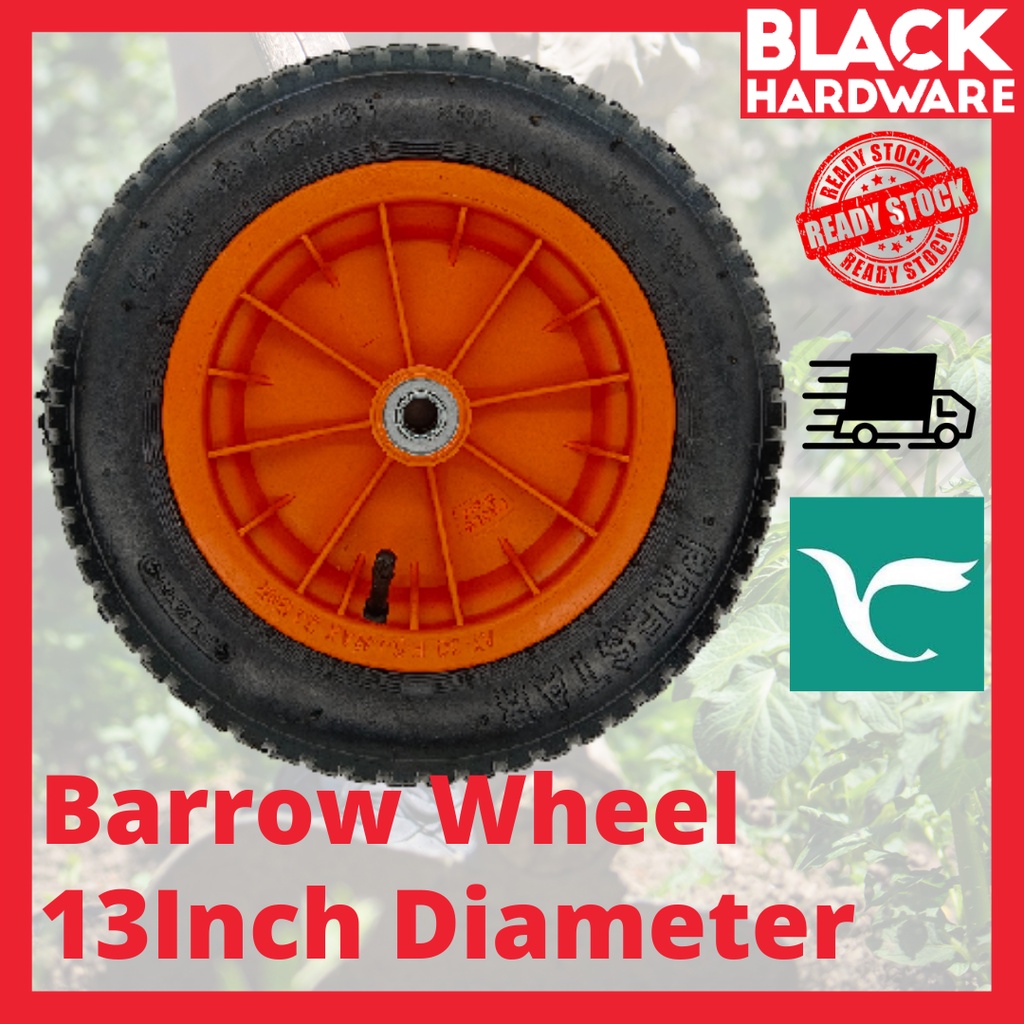 Black Hardware Prestar Trolley Wheelbarrow Wheel Barrow Tube Tyre Wheel