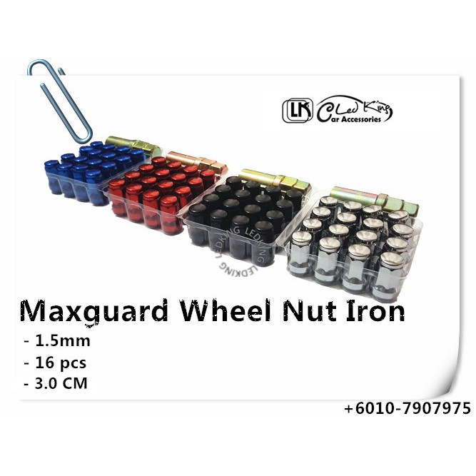 Maxguard Racing Wheel Lock Nut Iron Besi 16PC | Shopee Malaysia