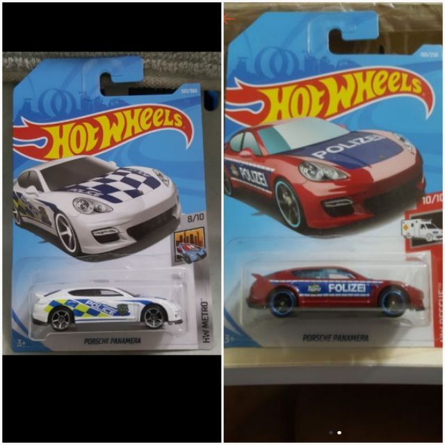 Hot Wheels 2018 HW Metro – Porsche Panamera (Weiß/Polizei) – 1:64 Die-Cast Modellauto