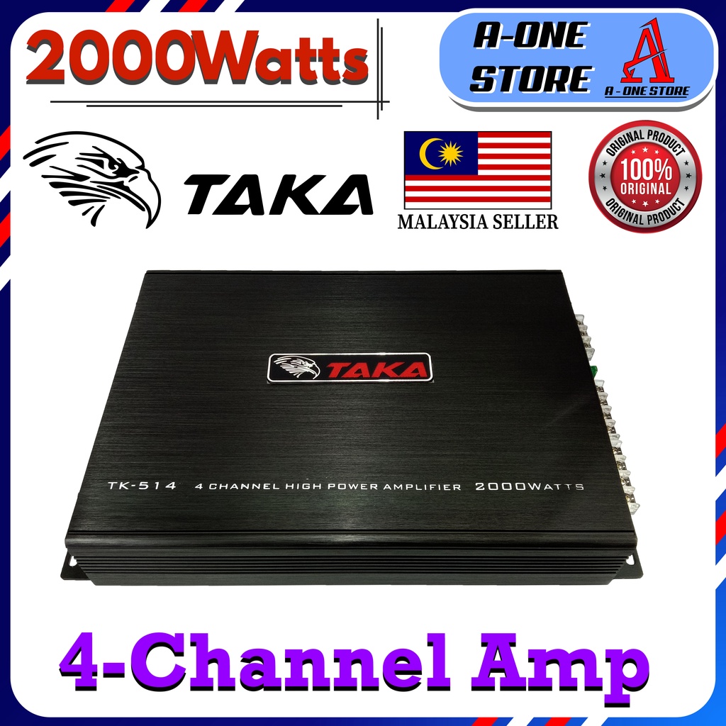 High Power Car Amplifier 2000Watts 4 Channel TAKA Car Power Amp TK