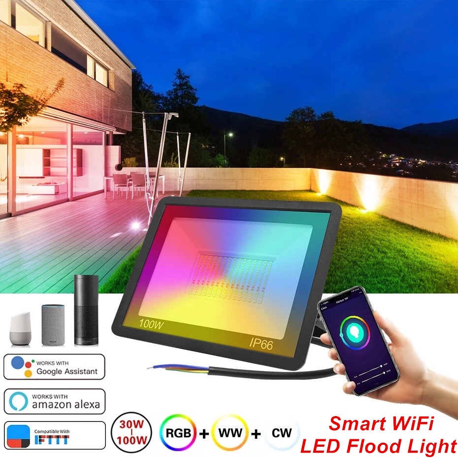 Smart LED Flood Lights 30W 50W RGB Second-Generation WiFi Outdoor ...