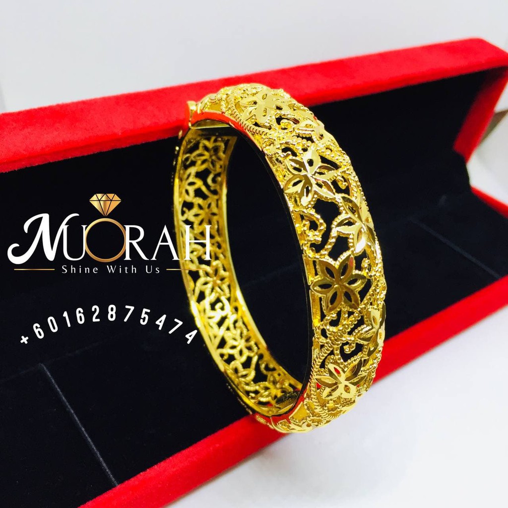 BANGLE UKIRAN BUNGA |BANGSA_W@N STYLE 🌹•Emas Korea Exclusive Design 💯 ...