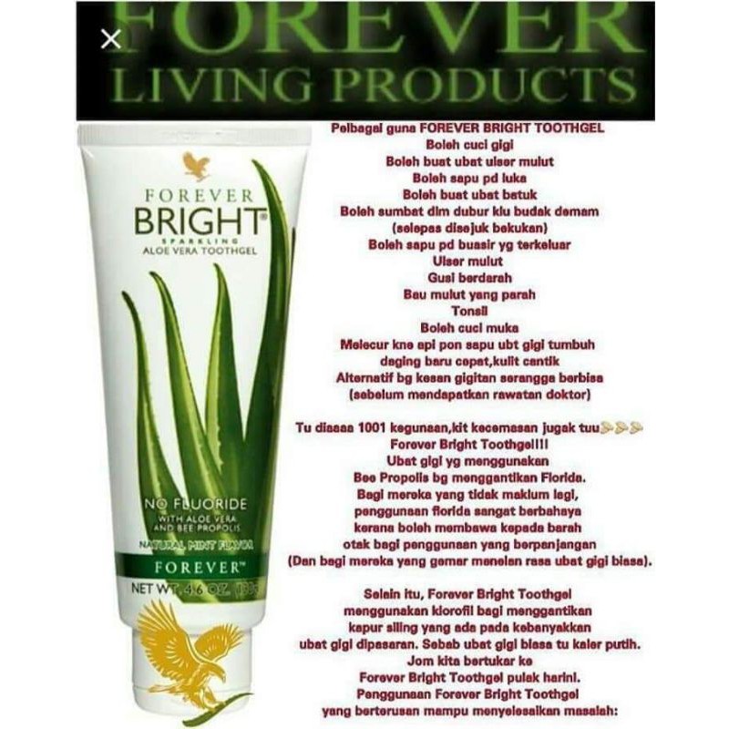 Forever Bright Aloe Vera Toothgel 100 %Original | Shopee Malaysia