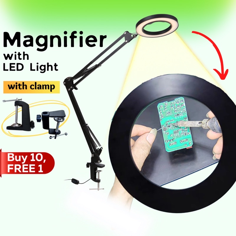 Third Hand Welding Magnifying Glass 3.5X-12X Lens ... U2013 Grandado