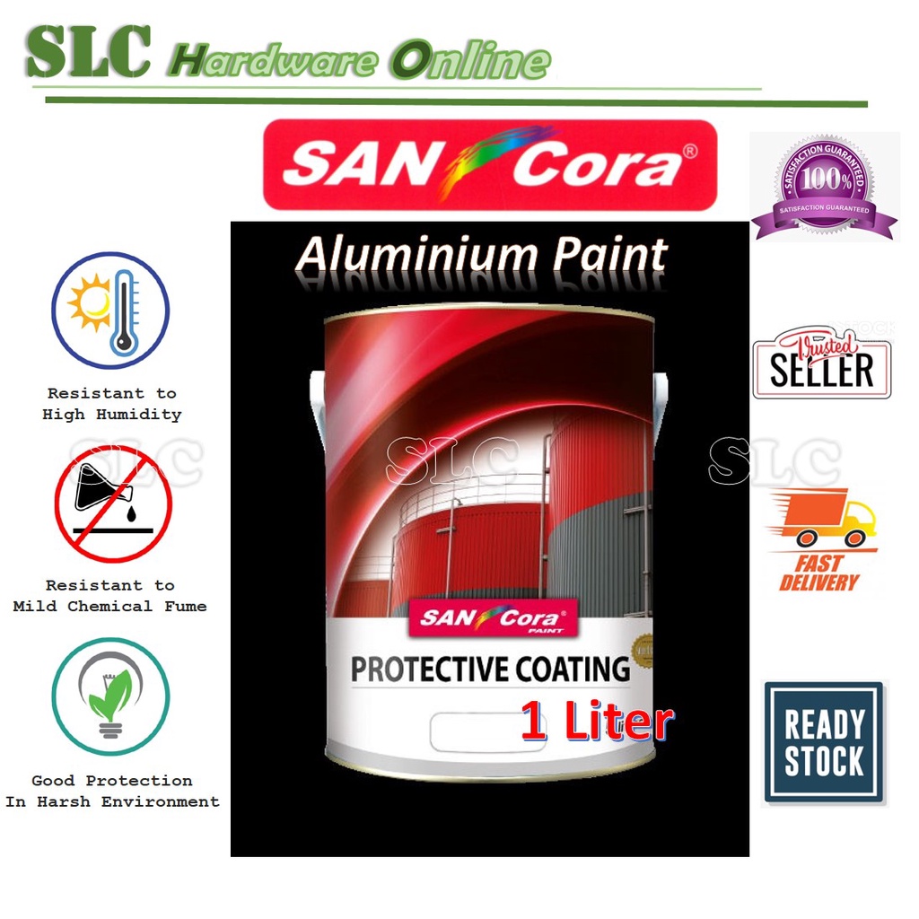SANcora [ 1L ] Protective Coating Aluminium Paint for Industrial Metal