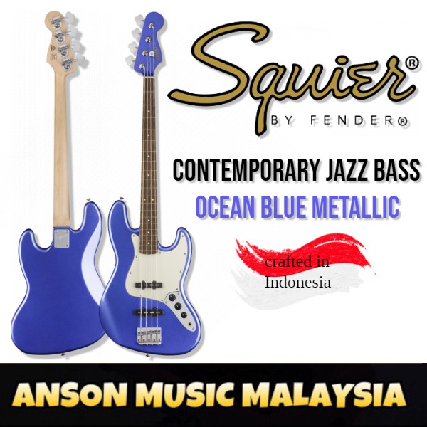 Squier contemporary jazz bass deals ocean blue metallic