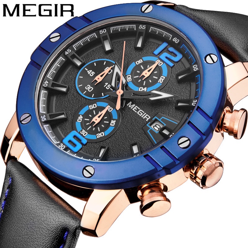 Megger megir men's watch multi function timing waterproof calendar hot ...