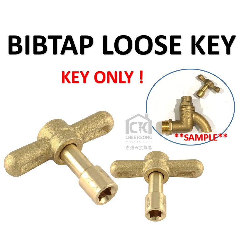 BRASS BIBTAP LOOSE KEY / BIBTAP KEY / KUNCI KEPALA PAIP TEMBAGA ...