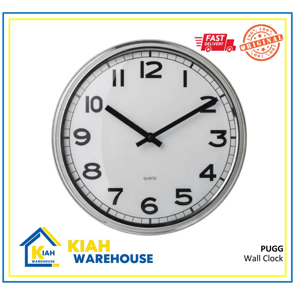PUGG Wall Clock Stainless Steel Jam Dinding Besar Analog | Shopee Malaysia