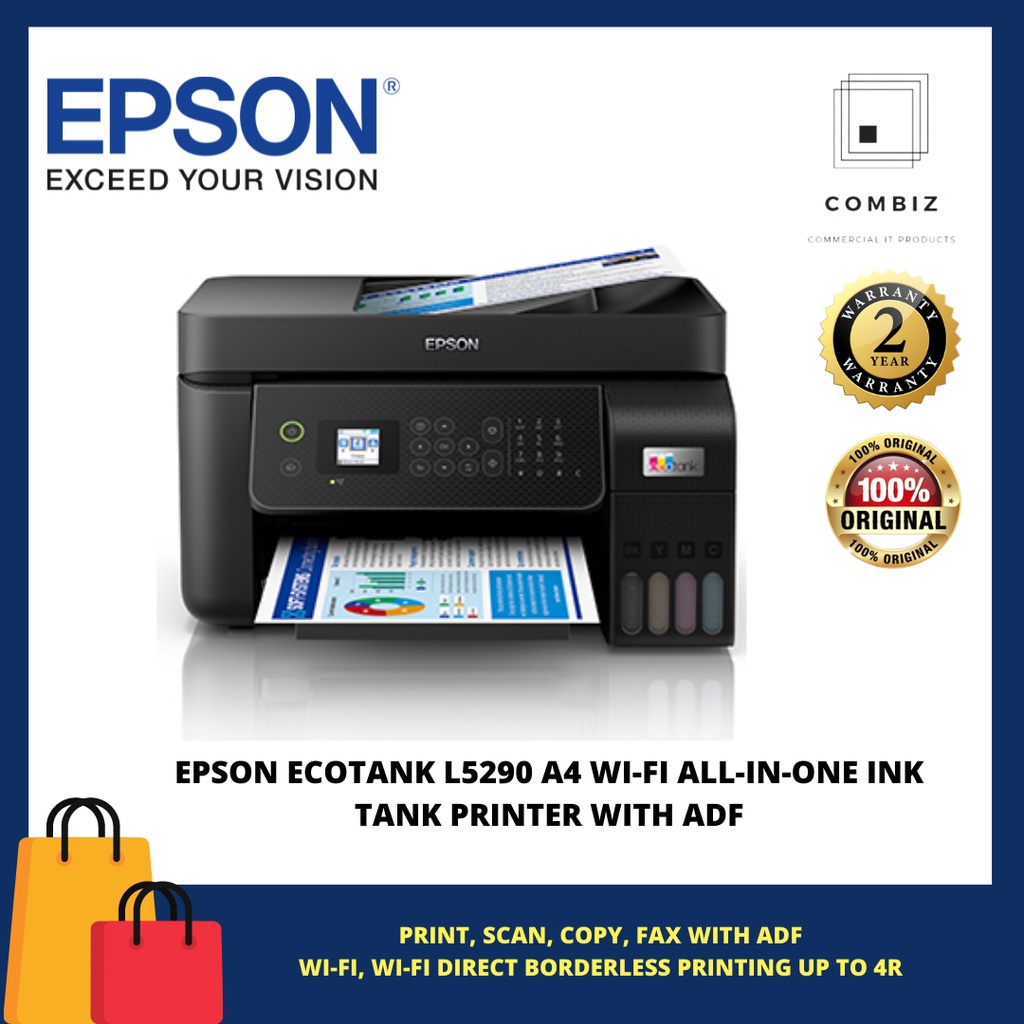 EPSON ECOTANK L5290 A4 WI-FI ALL-IN-ONE INK TANK PRINTER WITH ADF ...