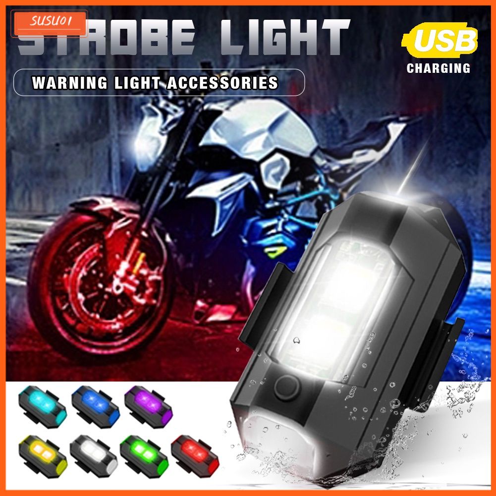 7 color Motorcycle led lights USB Rechargeable flashing lights ...