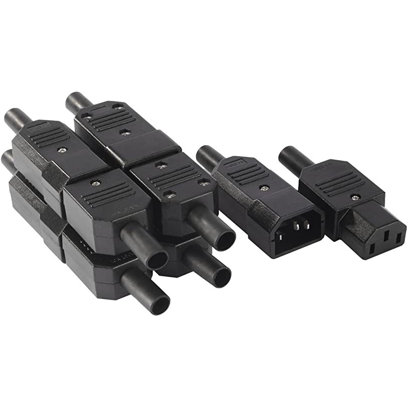 5pair Ac250v 10a Iec C14 Male C13 Female 3 Pins Terminals Inline