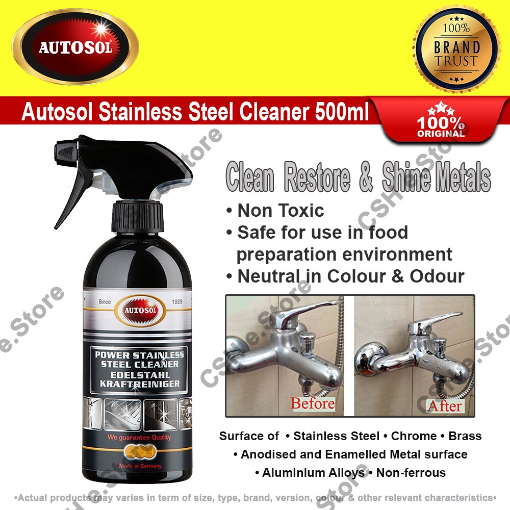 Autosol Stainless Steel Power Cleaner 500ml Polish Spray for Stainless