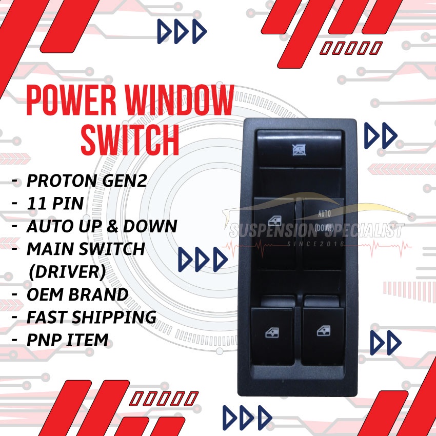 POWER WINDOW MAIN SWITCH AUTO UP & AUTO DOWN PROTON GEN 2 ( 2004 ...